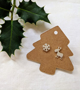 Christmas Earrings | snow flake and reindeer earrings