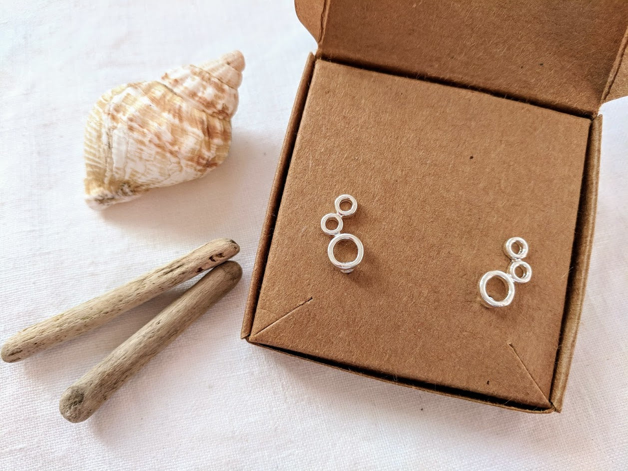Climber studs | Circle climbers earrings | Silver, Gold or Rose Gold Climbing studs