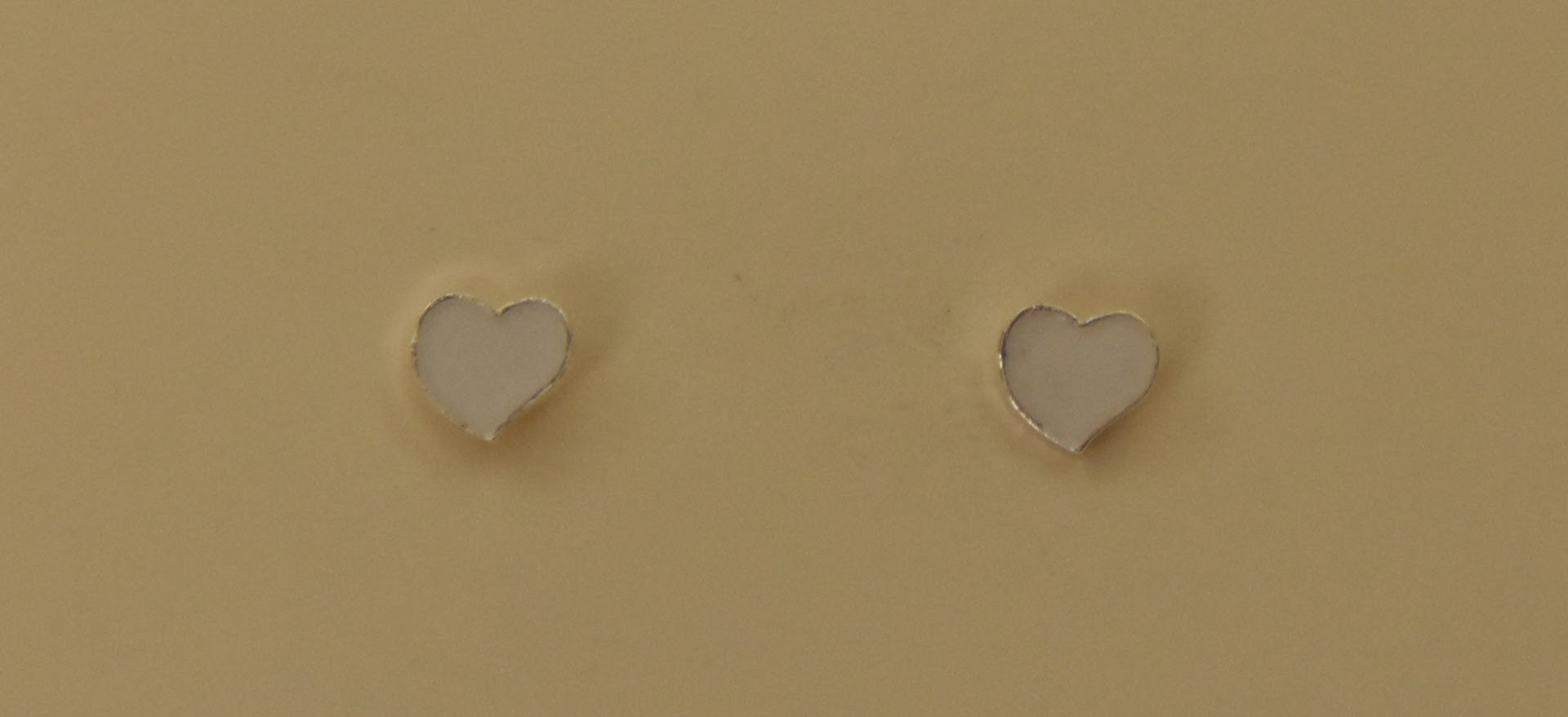 Heart Earrings | White Heart Studs | White Heart Earrings | Heart Studs