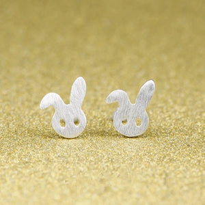 Rabbit Earrings | Bunny Studs | Silver Bunny Rabbit stud Earrings