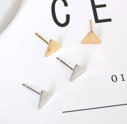 Triangle earrings | triangle studs | Stud Earrings | Silver Studs | Gold Studs | Geometric studs