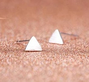 Tiny Triangle studs | Silver triangle studs | Tiny Silver Earrings  | Geometric