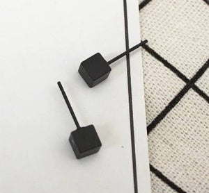 Cube Earrings | Silver Gold Black | Box earrings | silver earring studs | Geometric Studs