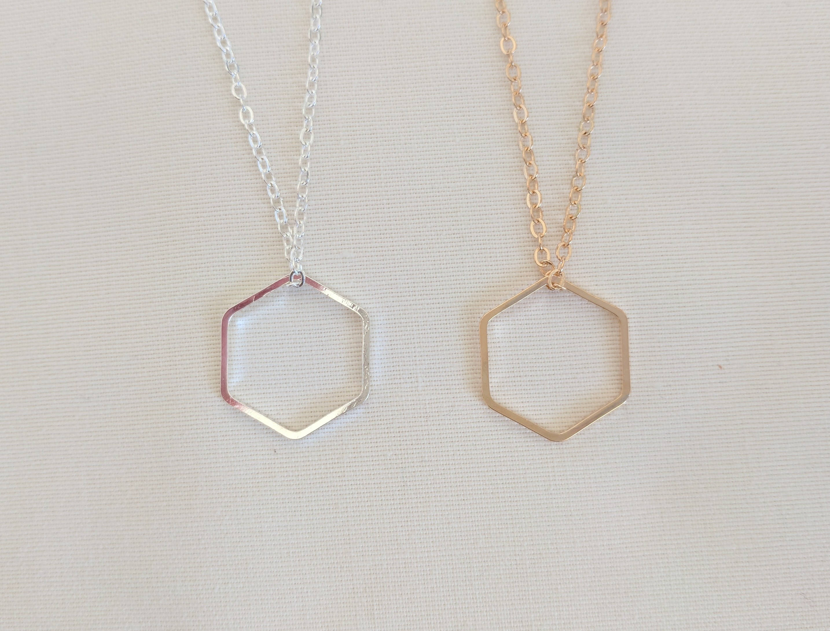 Hexagon Necklace | Geometric Necklace | Layering Necklace | Minimalist Necklace