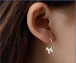 Cat earrings | Silver cat earrings | Hanging cat earrings
