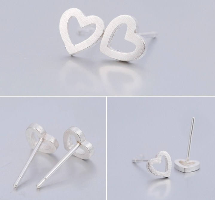 Heart Earrings | Love Heart earrings | Tiny studs | Dainty silver Earrings