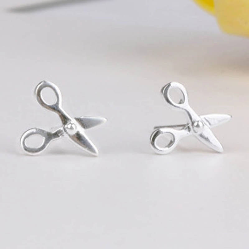Scissor Earrings | Silver studs | Silver earrings