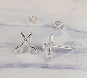 Scissor Earrings | Silver studs | Silver earrings