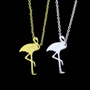 Flamingo Necklace | Silver and Gold Flamingo | Flamingo Jewelry |  Animal Jewelry