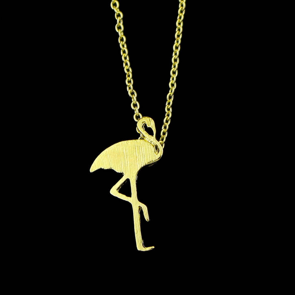 Flamingo Necklace | Silver and Gold Flamingo | Flamingo Jewelry |  Animal Jewelry