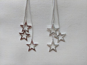 Star Earrings | Silver multi star drop dangle earrings